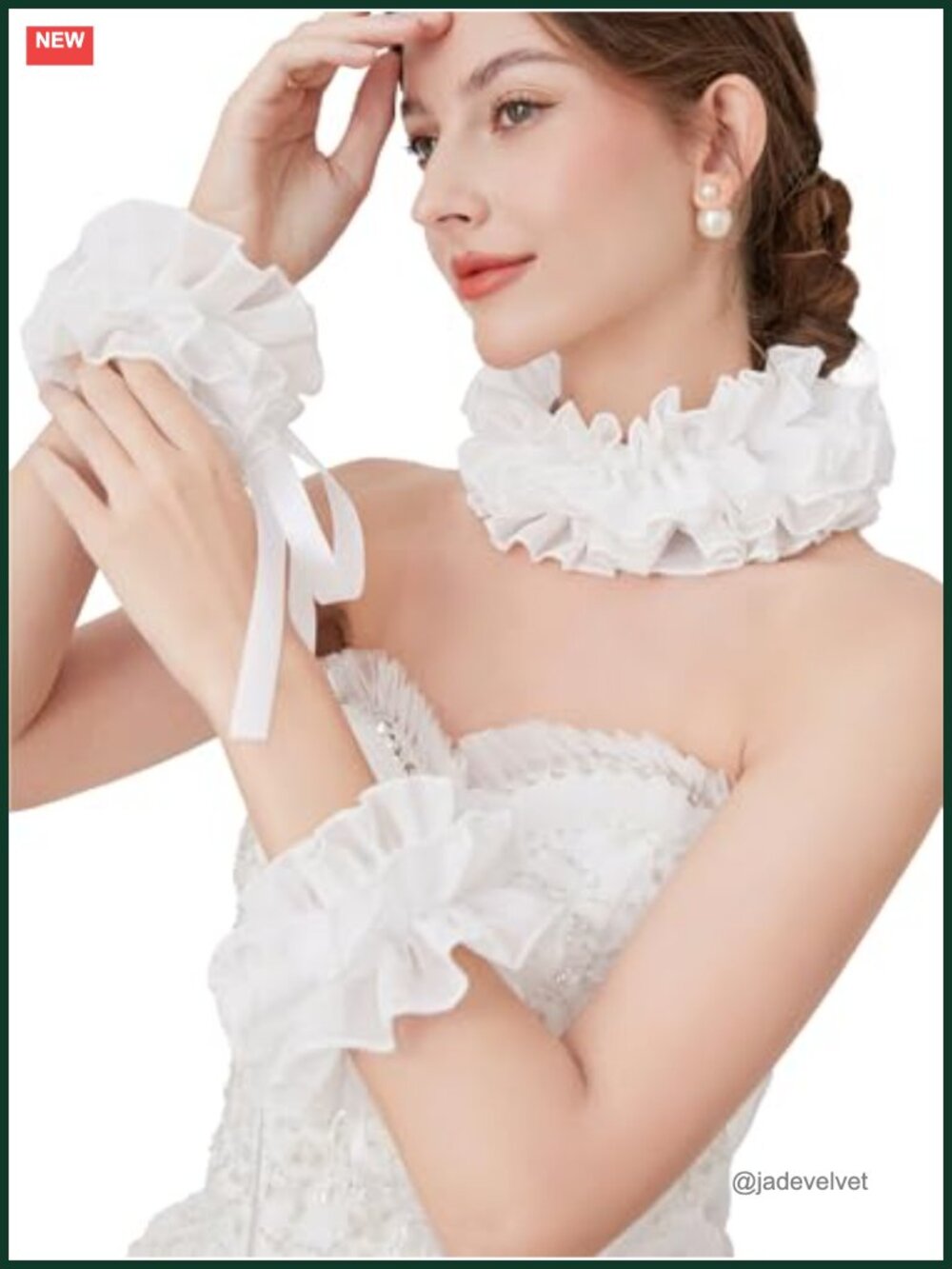 Lace Ruffle Collar Victorian Jester Neck Ruffle 100% Cotton
